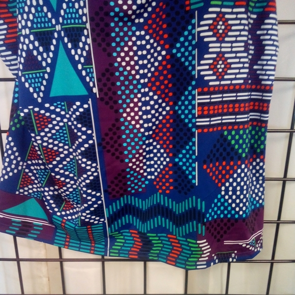 Roamans Plus size Tankini Top Multicolored 18W Built in bra NWOT - Picture 3 of 5